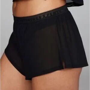 Savage X Fenty Black Sheer Lounge Sleep Shorts